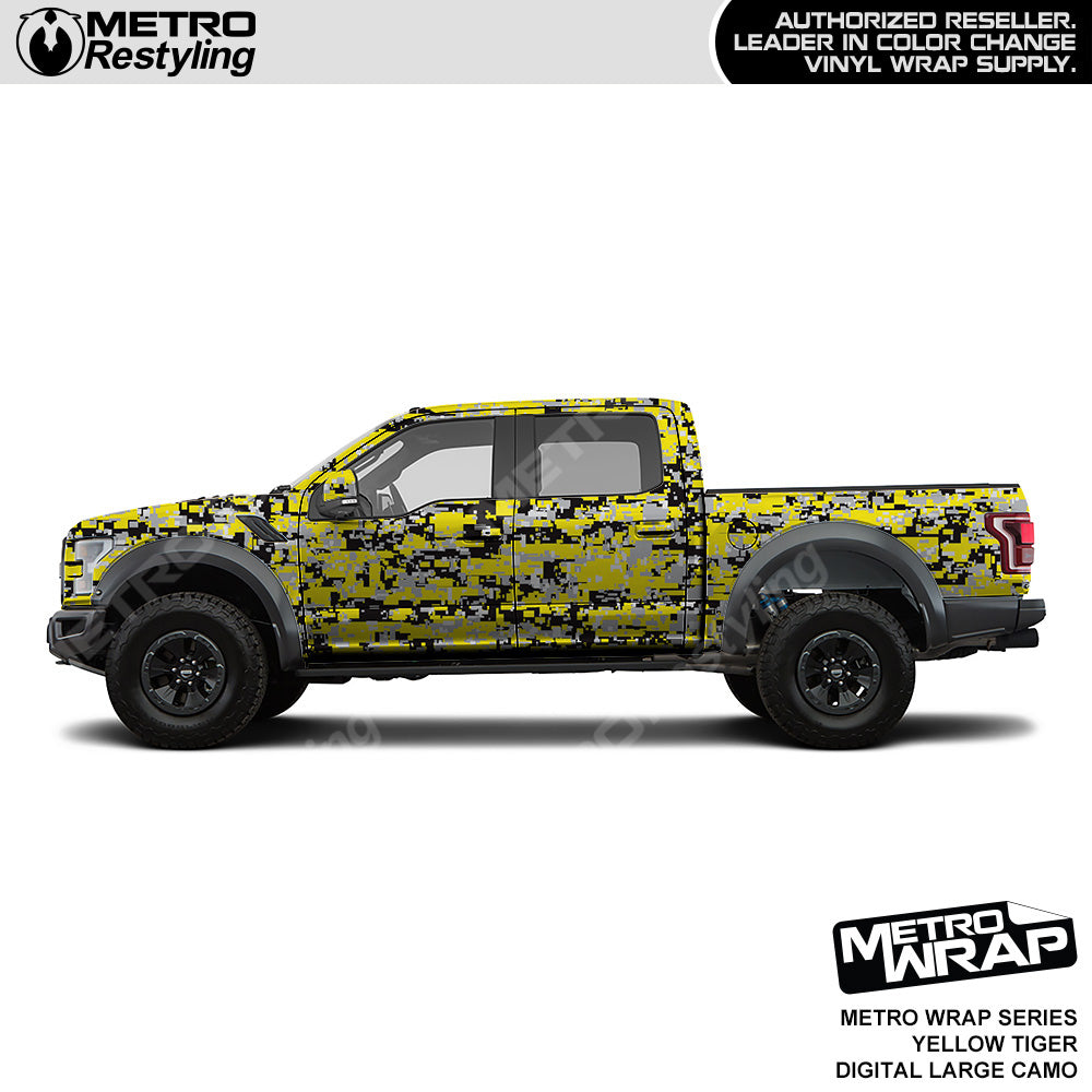 Metro Wrap Large Digital Yellow Tiger Camouflage Vinyl Film