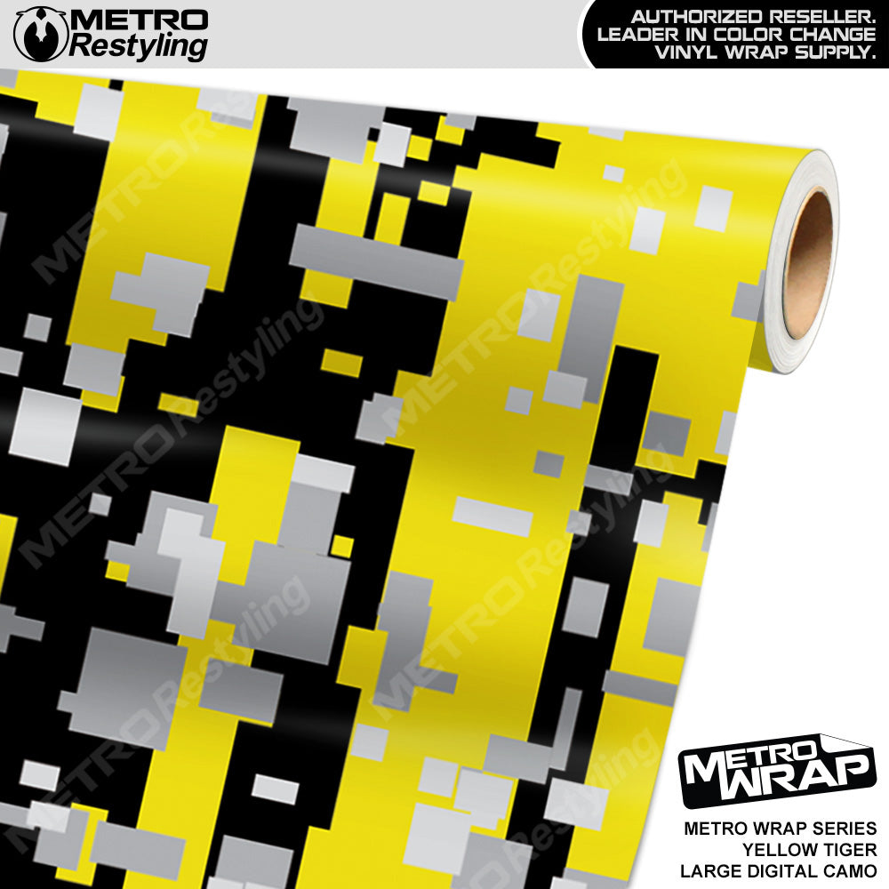 Metro Wrap Large Digital Yellow Tiger Camouflage Vinyl Film