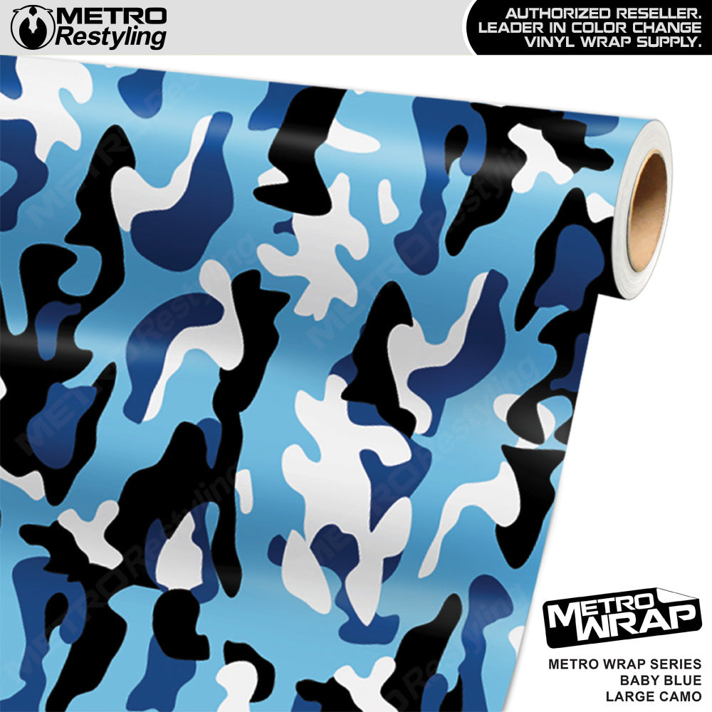 Metro Wrap Large Classic Baby Blue Camouflage Vinyl Film