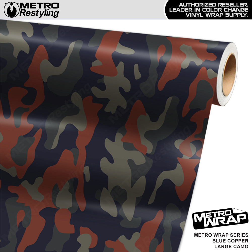 Metro Wrap Large Classic Blue Copper Camouflage Vinyl Film