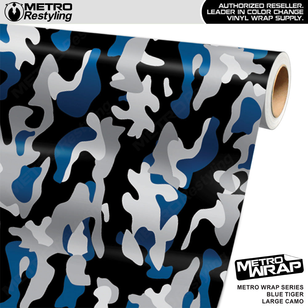 Metro Wrap Large Classic Blue Tiger Camouflage Vinyl Film