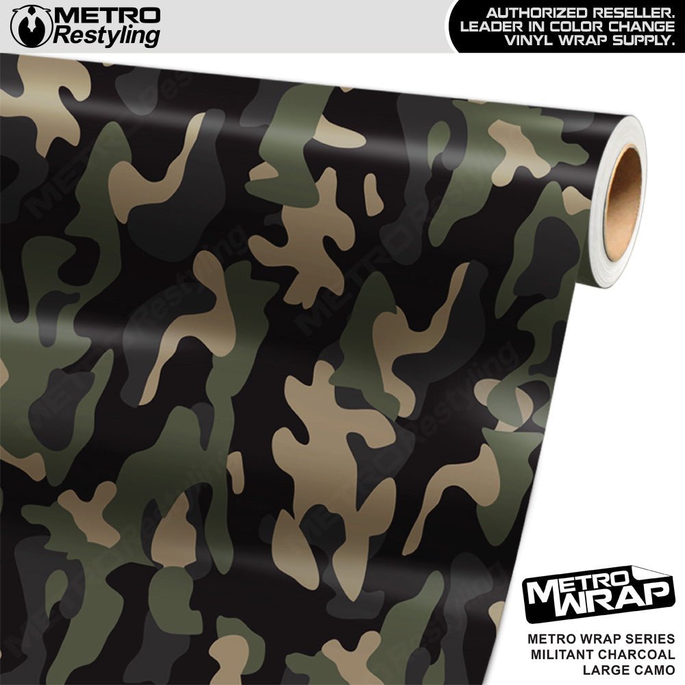 Metro Wrap Large Classic Militant Charcoal Camouflage Vinyl Film