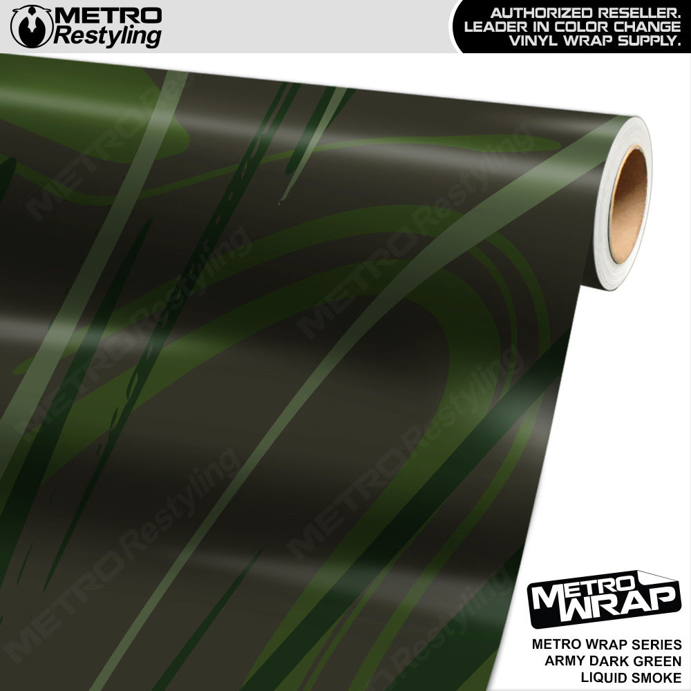 Metro Wrap Liquid Smoke Army Dark Green Vinyl Film