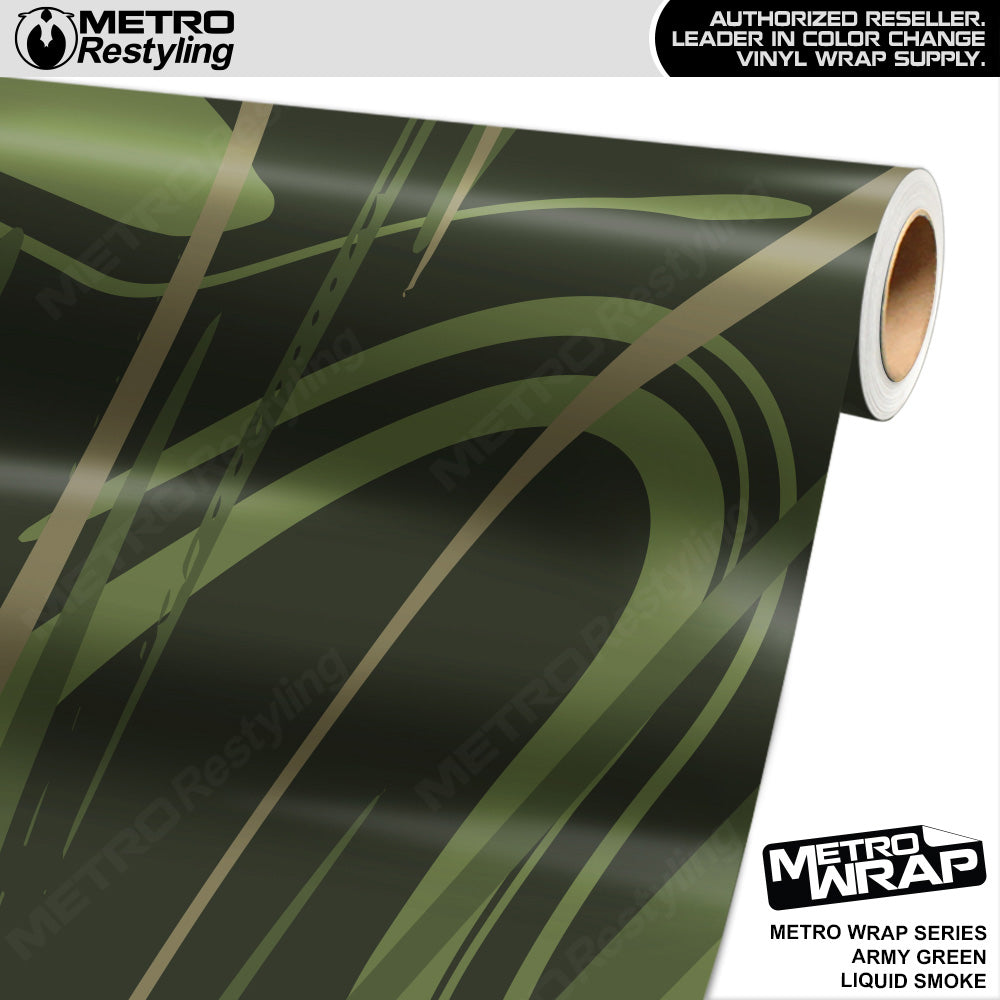 Metro Wrap Liquid Smoke Army Green Vinyl Film