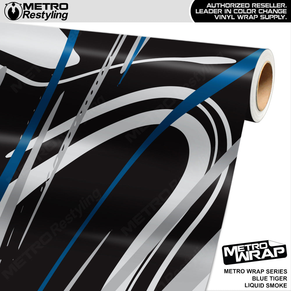 Metro Wrap Liquid Smoke Blue Tiger Vinyl Film