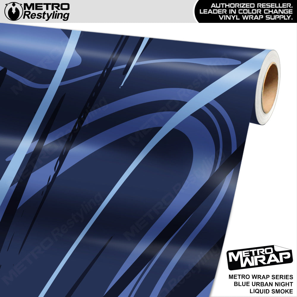 Metro Wrap Liquid Smoke Blue Urban Night Vinyl Film