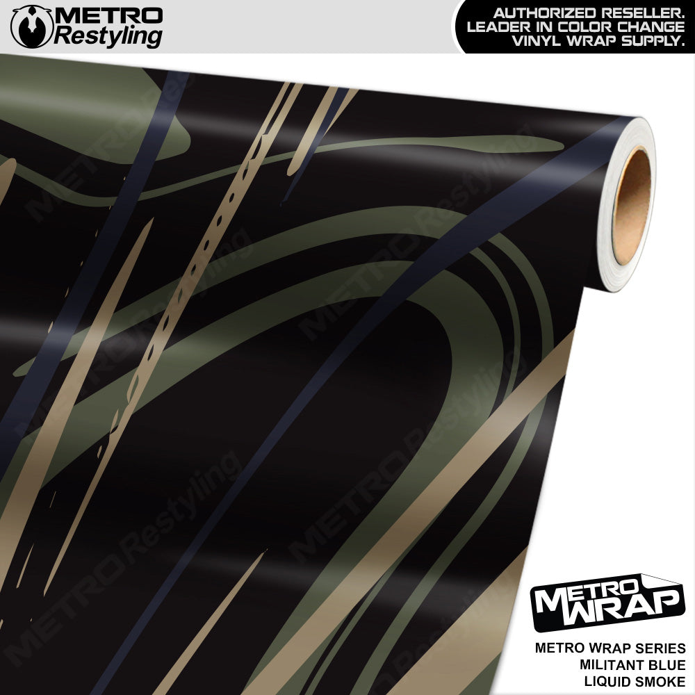 Metro Wrap Liquid Smoke Militant Blue Vinyl Film