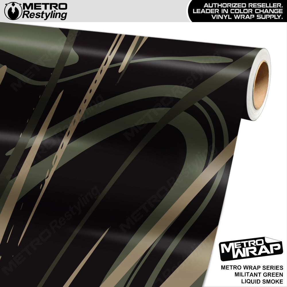 Metro Wrap Liquid Smoke Militant Green Vinyl Film