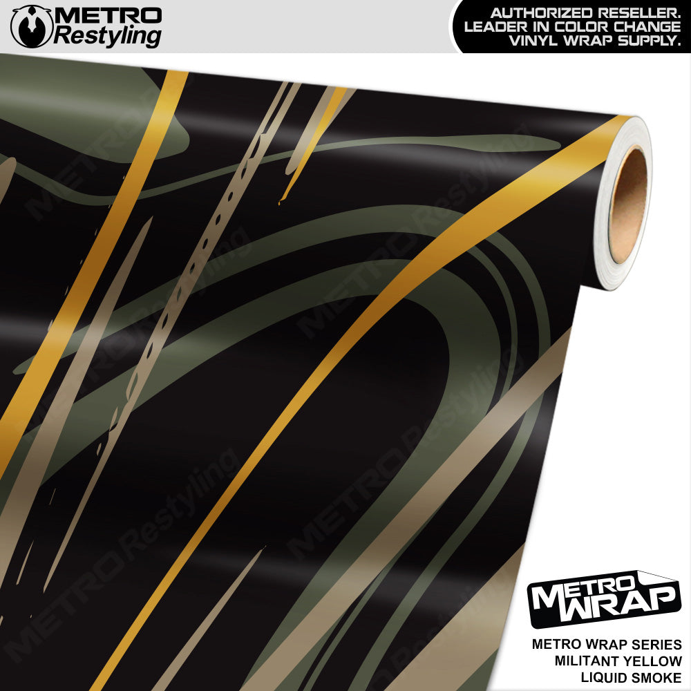 Metro Wrap Liquid Smoke Militant Yellow Vinyl Film