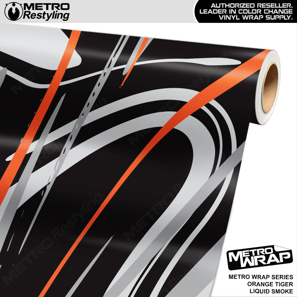 Metro Wrap Liquid Smoke Orange Tiger Vinyl Film