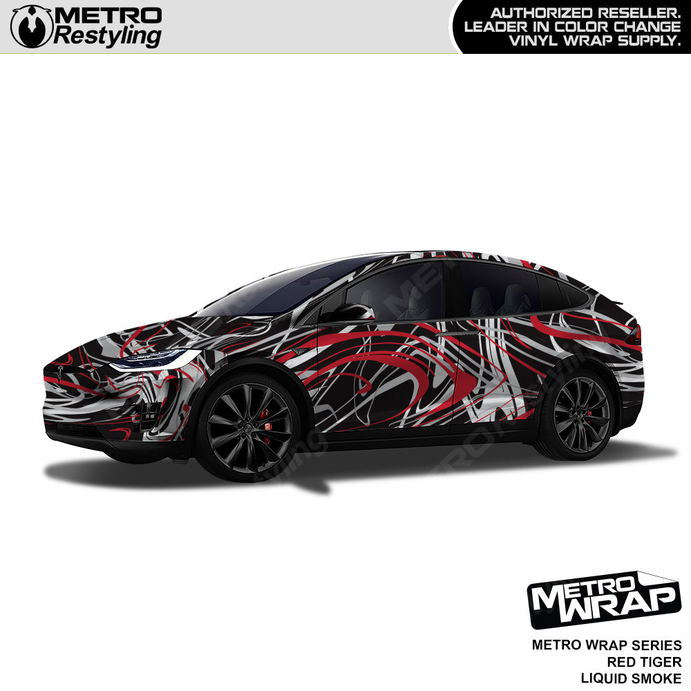 Metro Wrap Liquid Smoke Red Tiger Vinyl Film