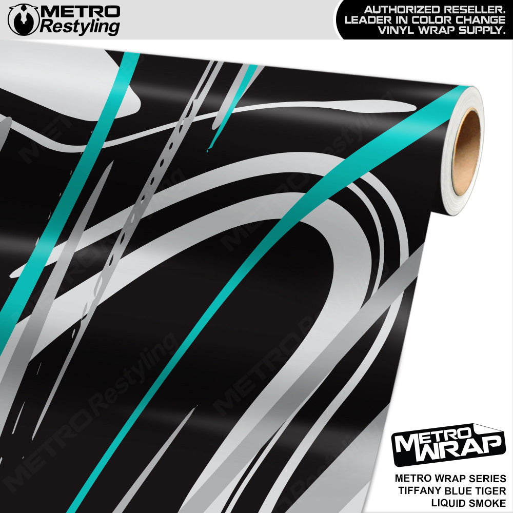 Metro Wrap Liquid Smoke Tiffany Blue Tiger Vinyl Film