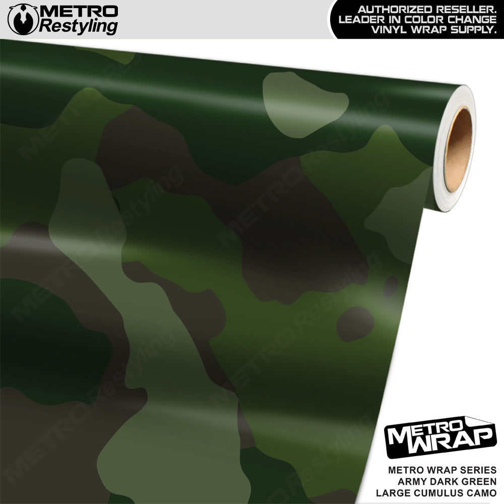 Metro Wrap Large Cumulus Army Dark Green Camouflage Vinyl Film
