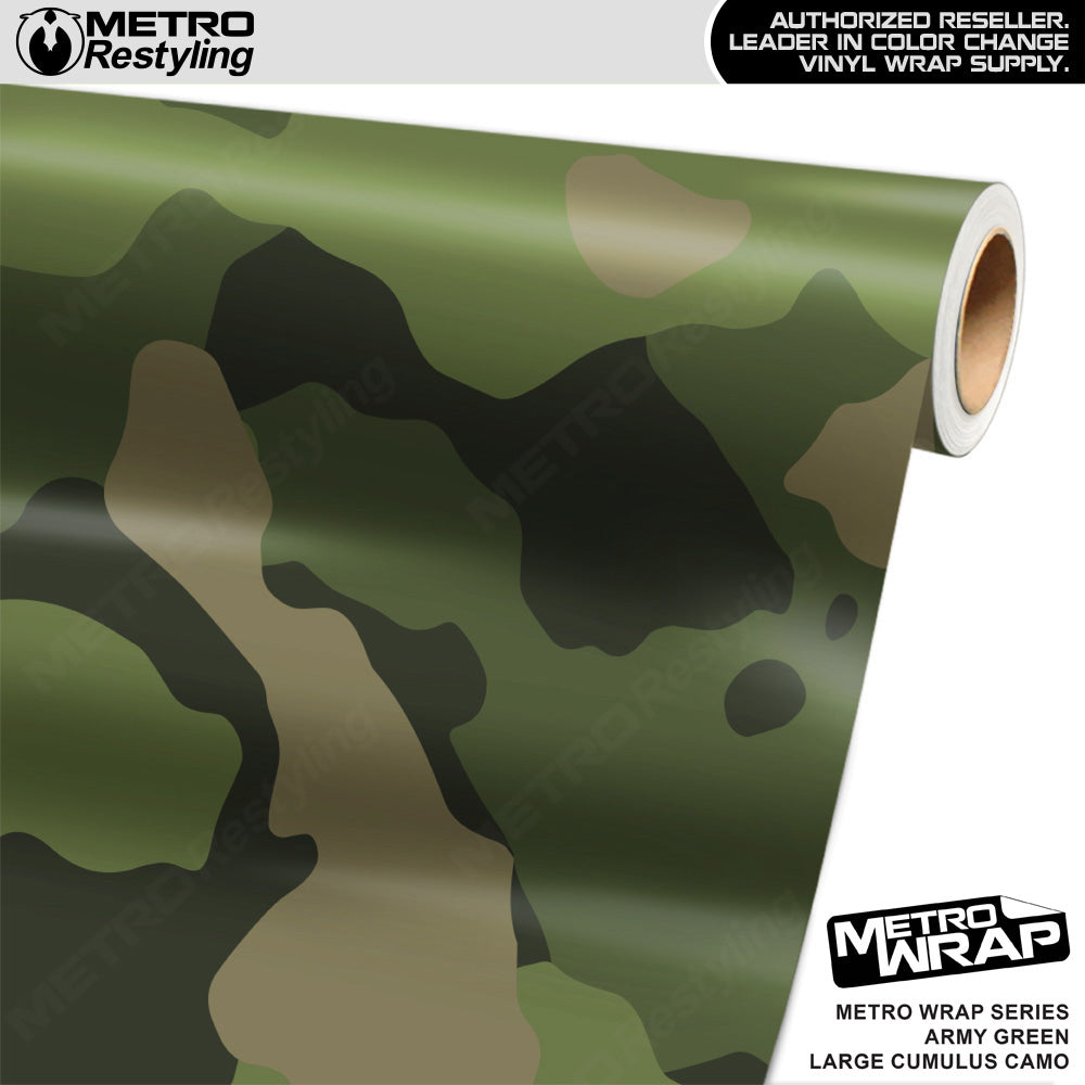 Metro Wrap Large Cumulus Army Green Camouflage Vinyl Film