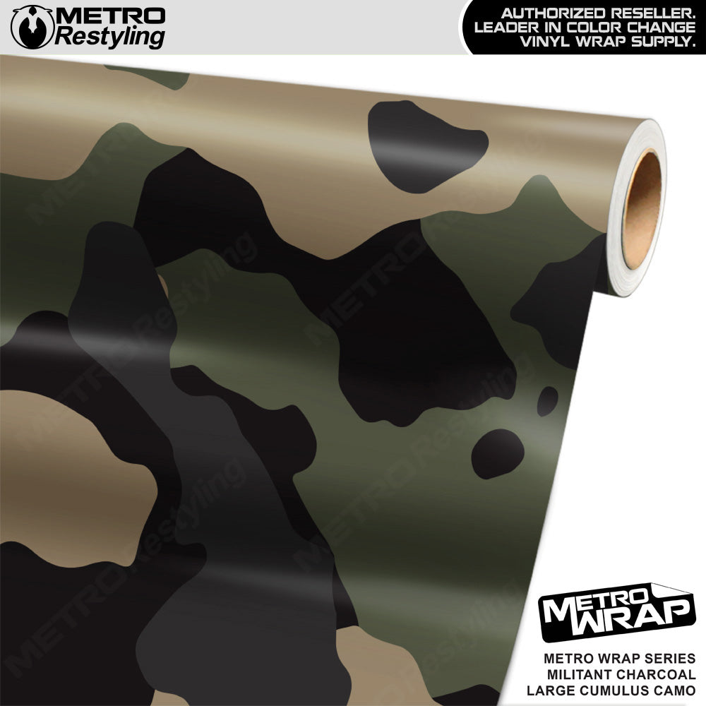 Metro Wrap Large Cumulus Militant Charcoal Camouflage Vinyl Film