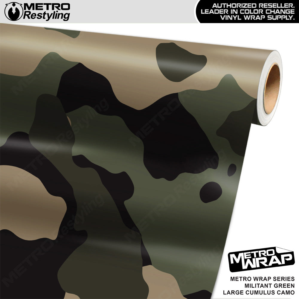 Metro Wrap Large Cumulus Militant Green Camouflage Vinyl Film