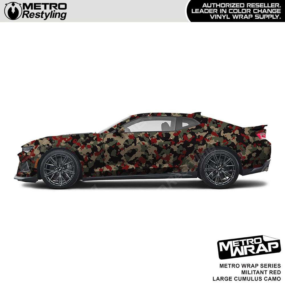 Metro Wrap Large Cumulus Militant Red Camouflage Vinyl Film