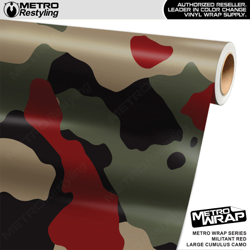 Metro Wrap Large Cumulus Militant Red Camouflage Vinyl Film