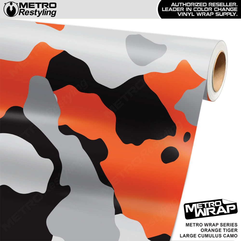 Metro Wrap Large Cumulus Orange Tiger Camouflage Vinyl Film