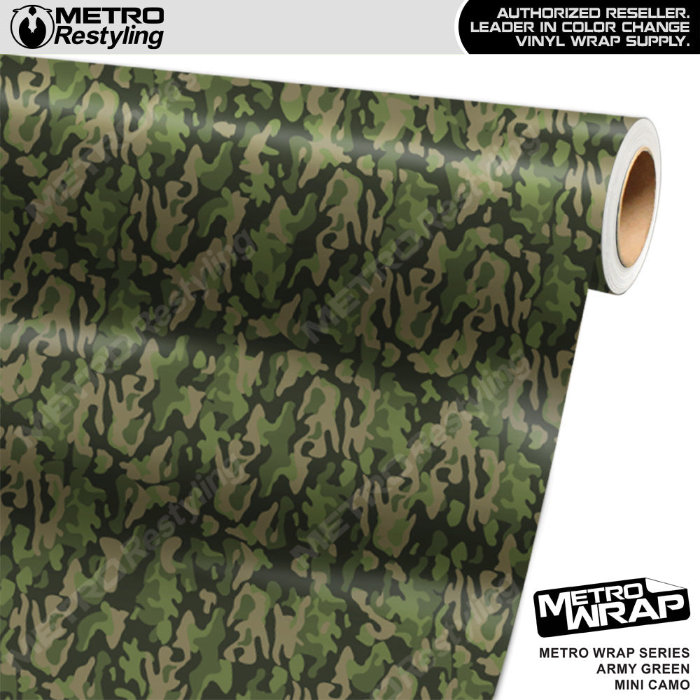 Metro Wrap Mini Classic Army Green Camouflage Vinyl Film
