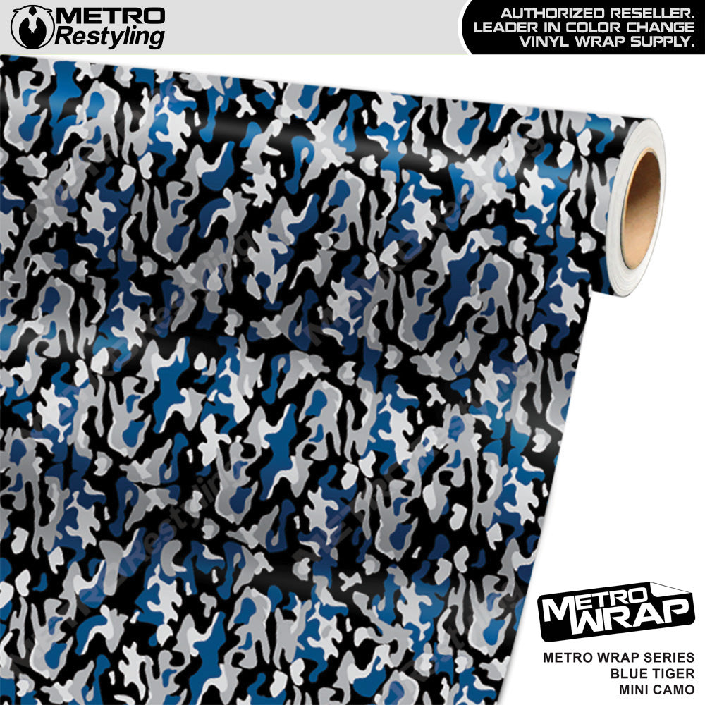 Metro Wrap Mini Classic Blue Tiger Camouflage Vinyl Film