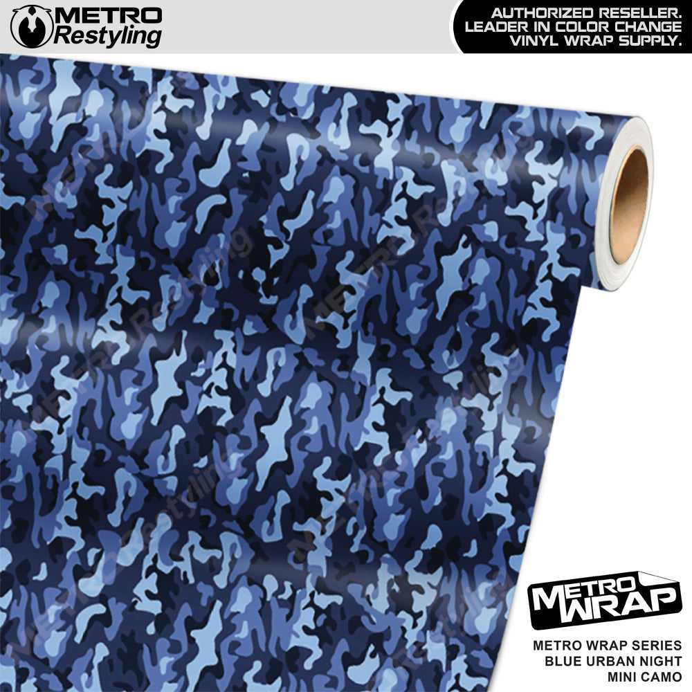 Metro Wrap Mini Classic Blue Urban Night Camouflage Vinyl Film