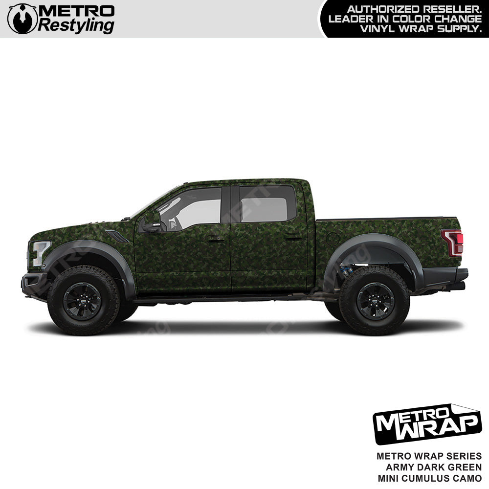 Metro Wrap Mini Cumulus Army Dark Green Camouflage Vinyl Film