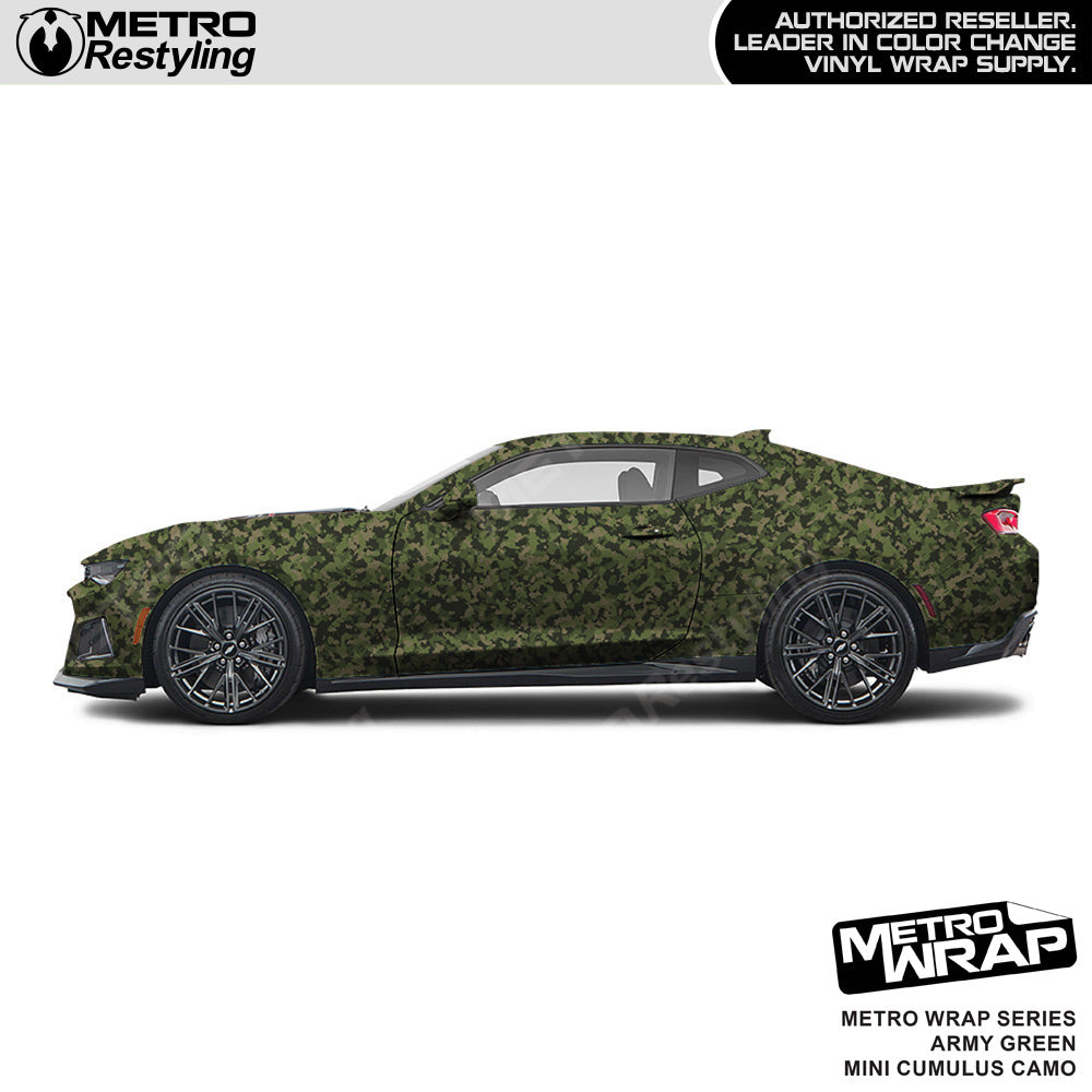 Metro Wrap Mini Cumulus Army Green Camouflage Vinyl Film
