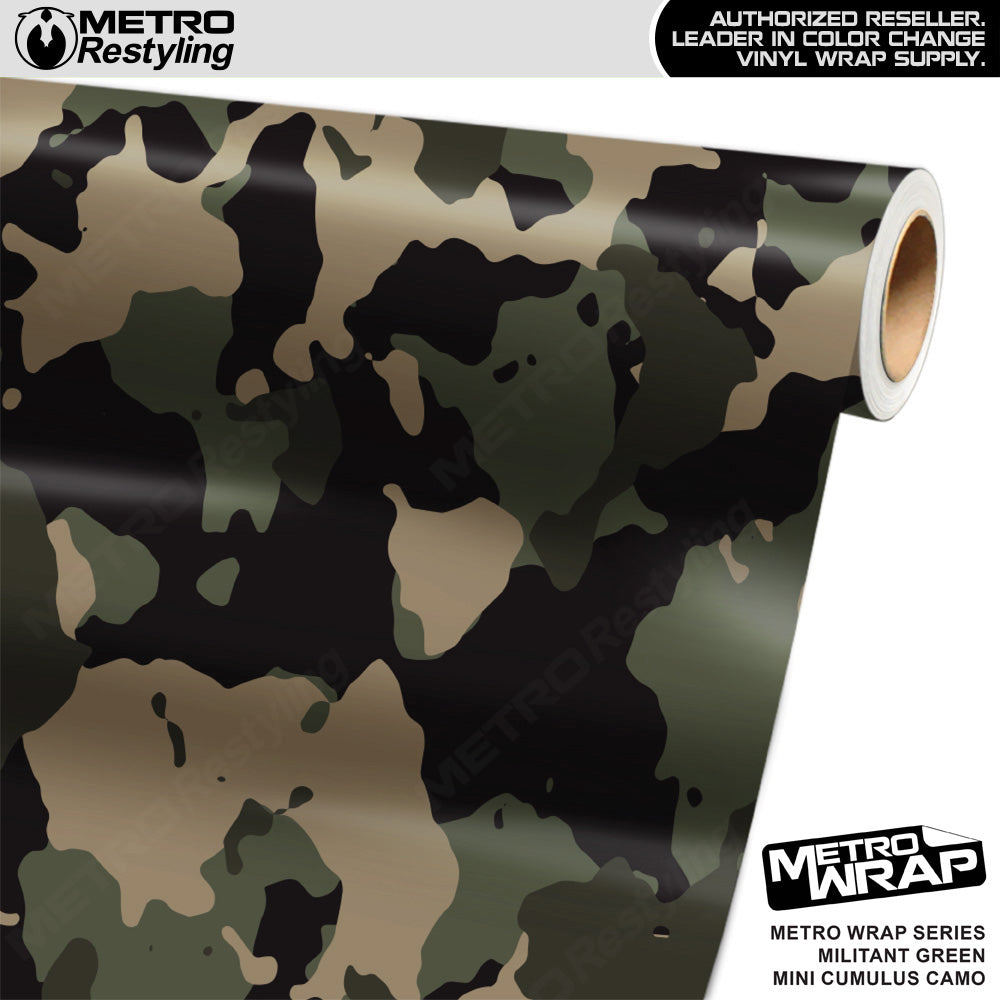 Metro Wrap Mini Cumulus Militant Green Camouflage Vinyl Film