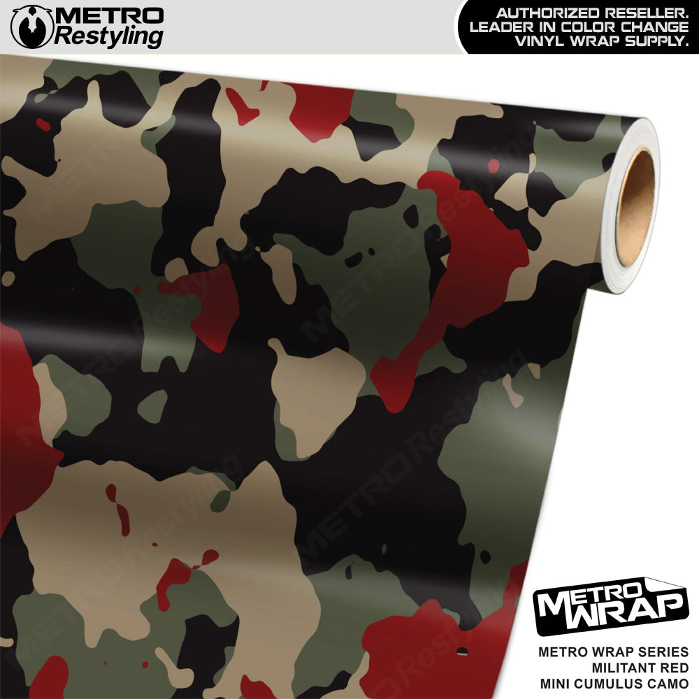 Metro Wrap Mini Cumulus Militant Red Camouflage Vinyl Film