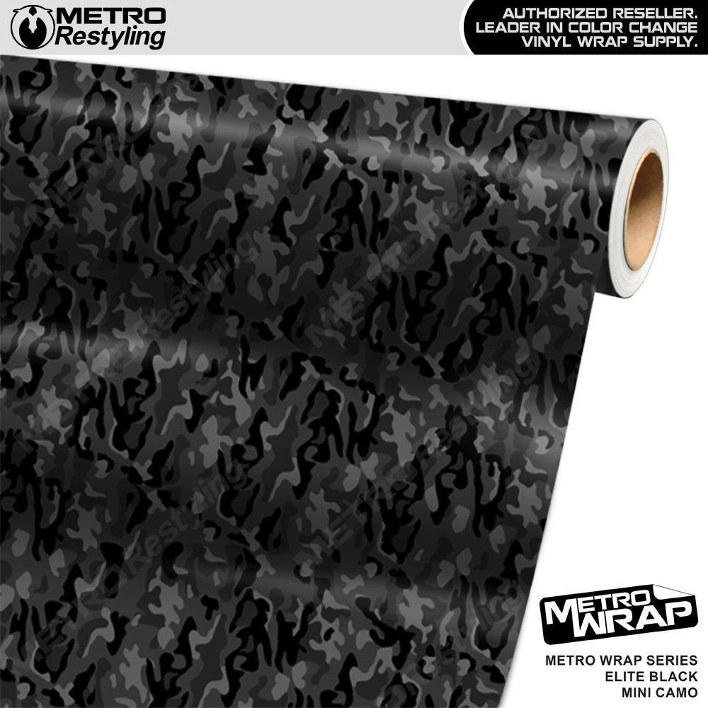 Metro Wrap Mini Classic Elite Black Camouflage Vinyl Film