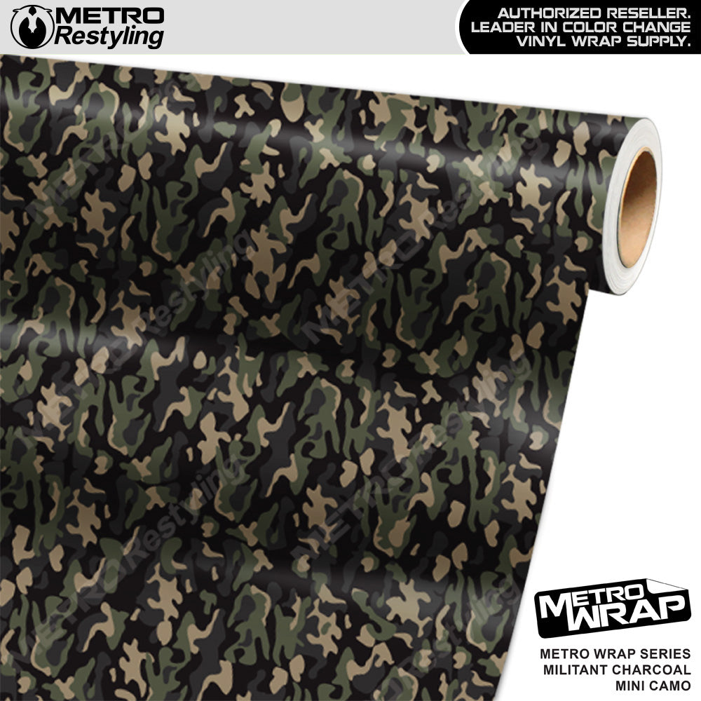 Metro Wrap Mini Classic Militant Charcoal Camouflage Vinyl Film