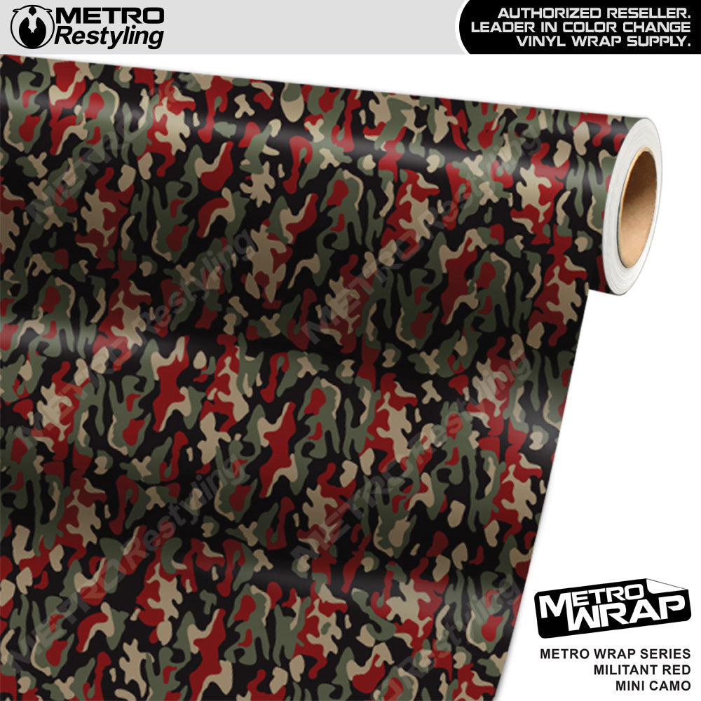 Metro Wrap Mini Classic Militant Red Camouflage Vinyl Film