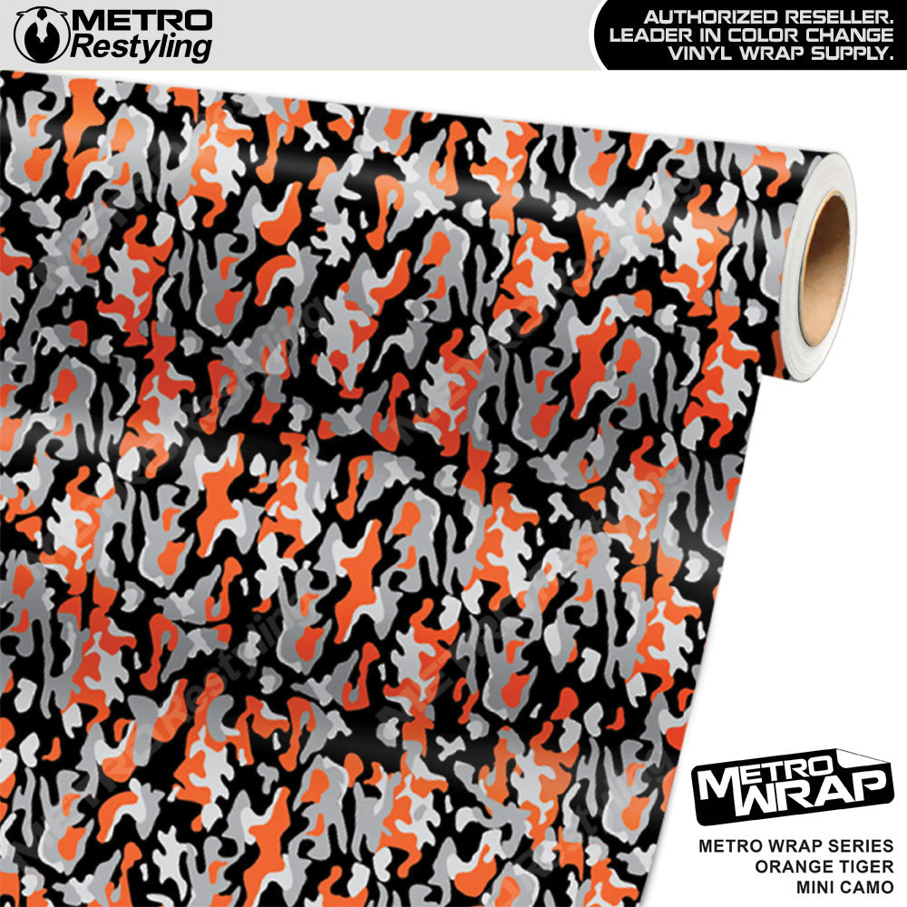 Metro Wrap Mini Classic Orange Tiger Camouflage Vinyl Film