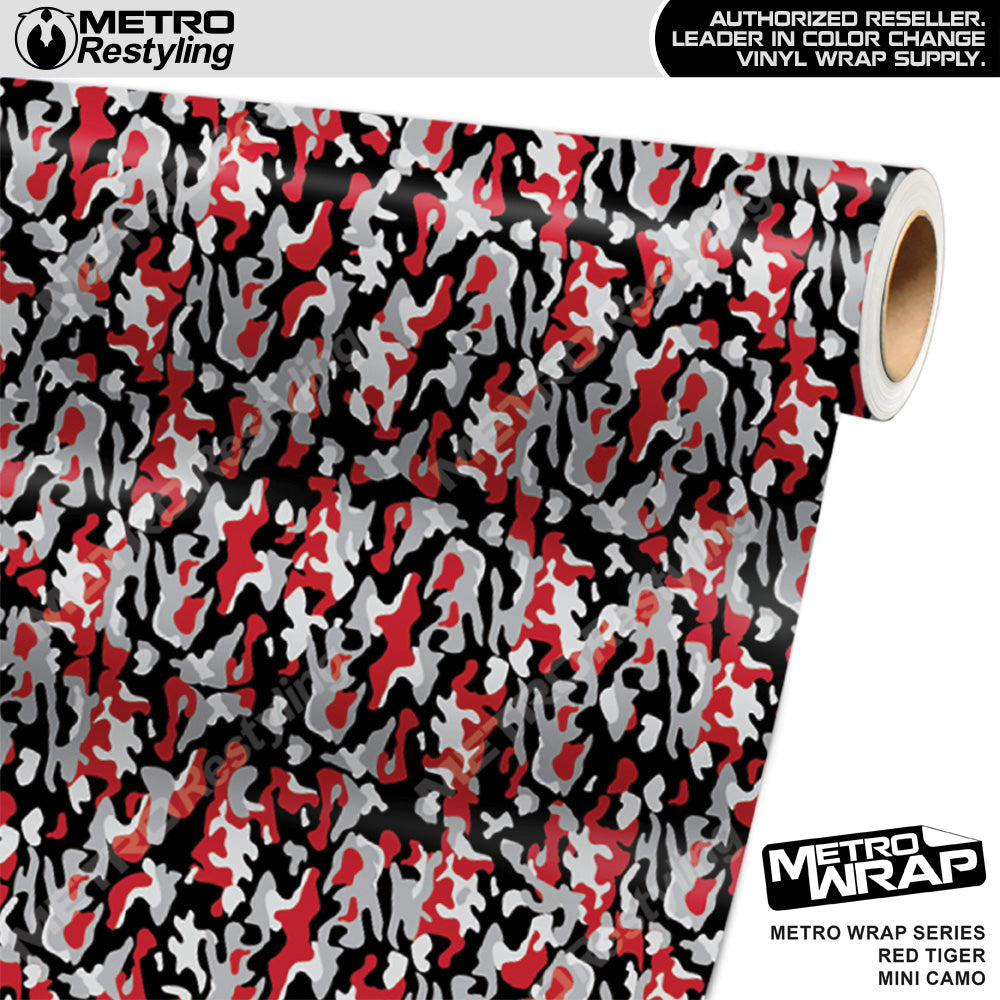 Metro Wrap Mini Classic Red Tiger Camouflage Vinyl Film