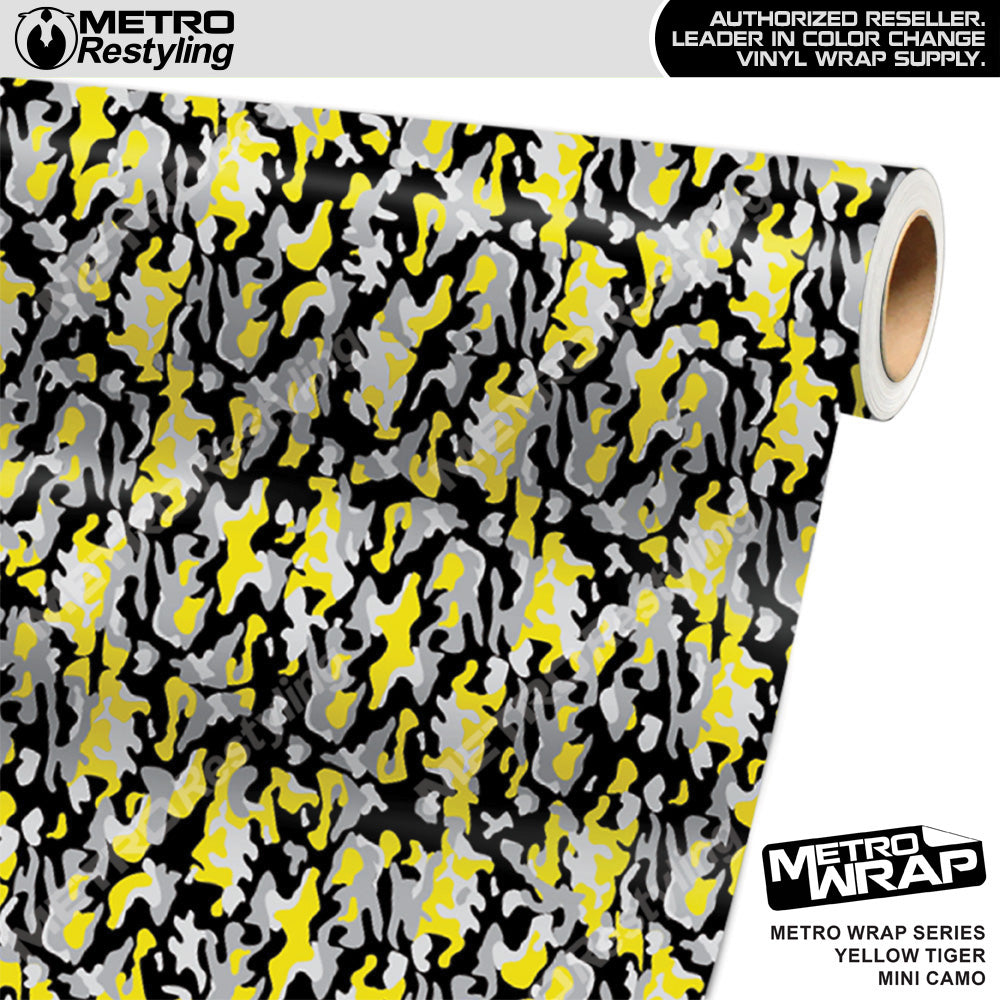 Metro Wrap Mini Classic Yellow Tiger Camouflage Vinyl Film