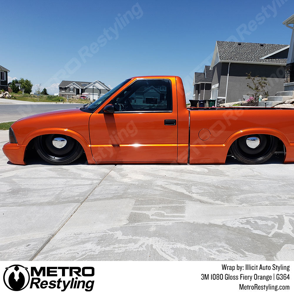 Gloss Fiery Orange Truck Wrap