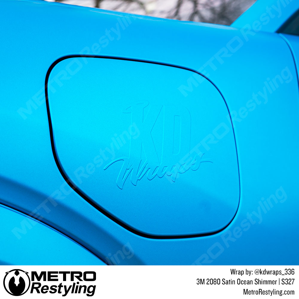 Bright Blue Ford Mustang Vinyl Wrap