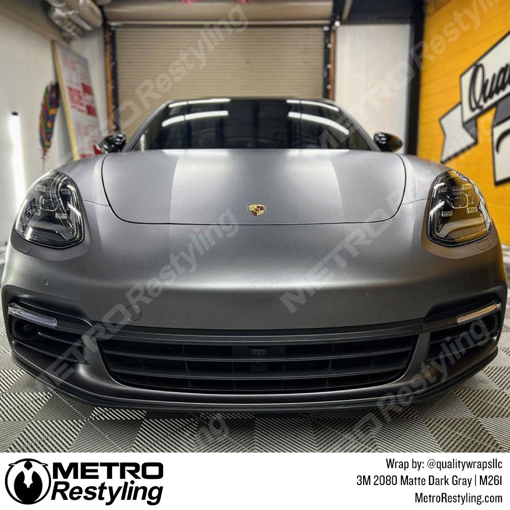 Matte Dark Gray Porsche wrap