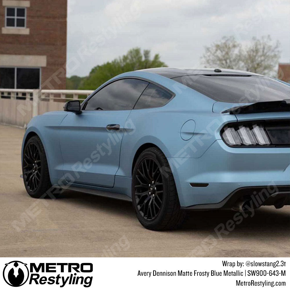 Matte Frosty Blue Metallic Mustang