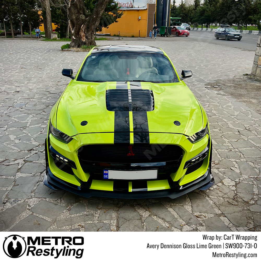 Lime Green Mustang Wrap