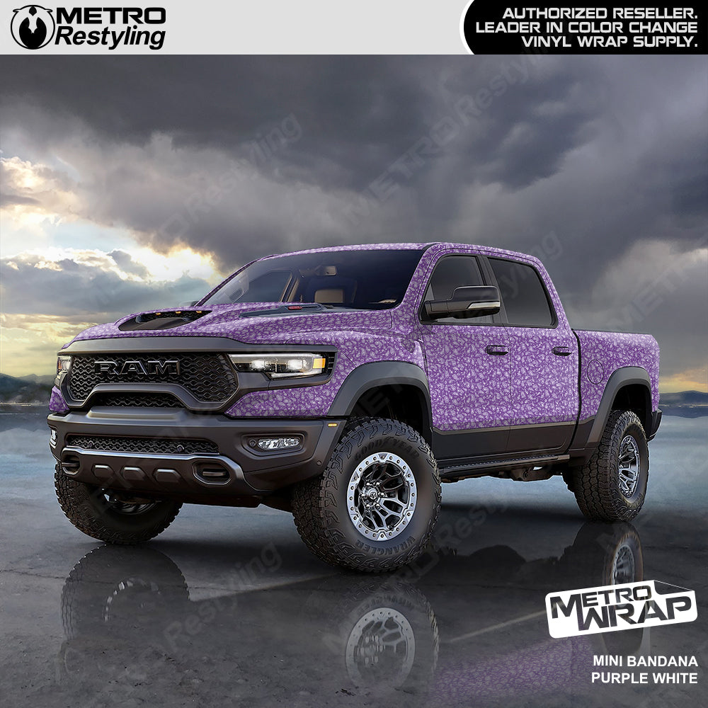 purple and white bandana truck vinyl wrap