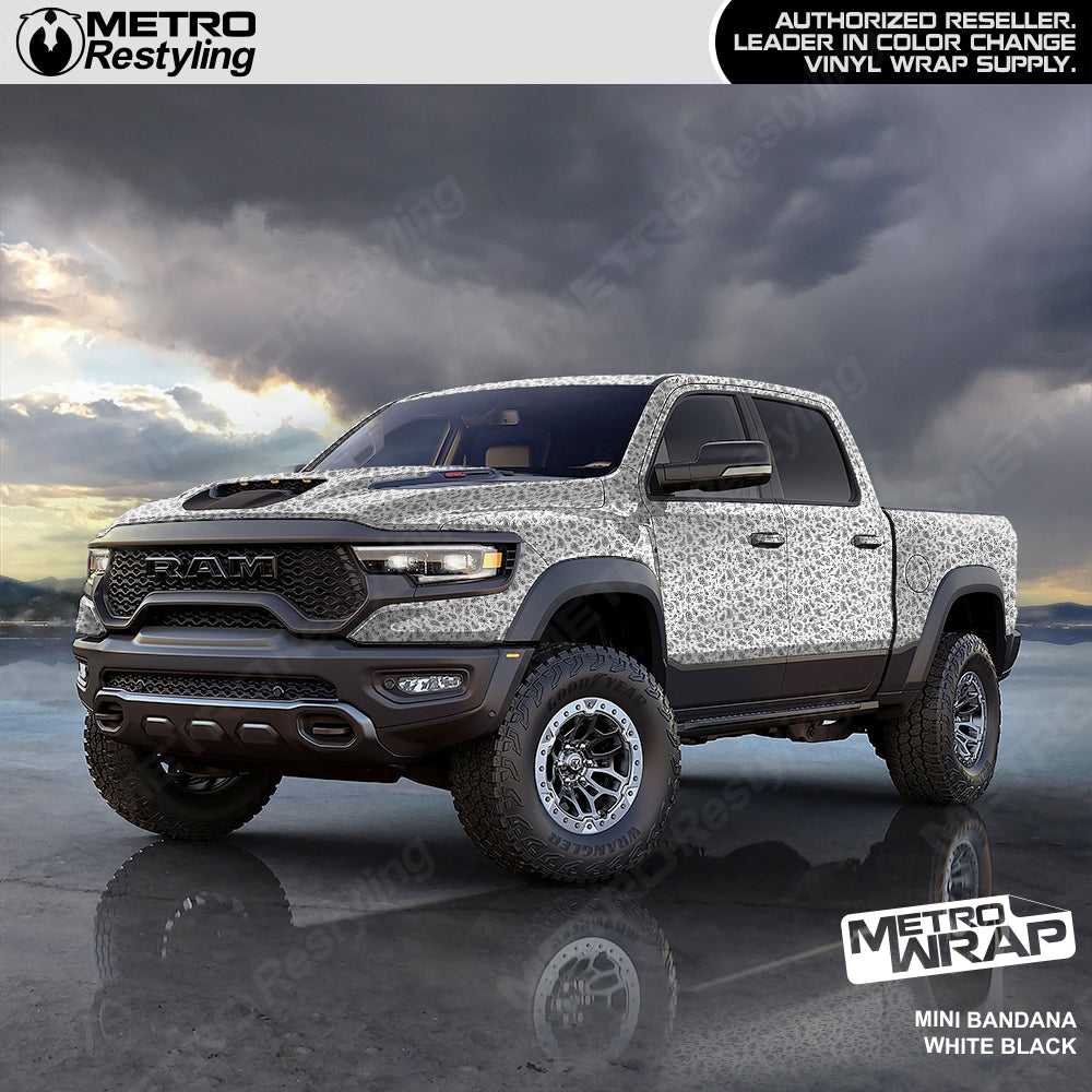 white and black bandana truck vinyl wrap
