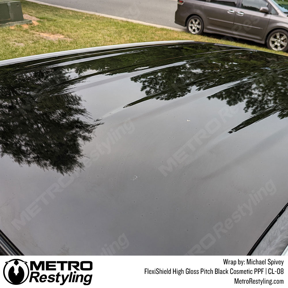FlexiShield High Gloss Pitch Black Cosmetic Paint Protection Film Wrap |  CL-08