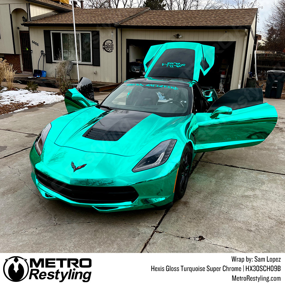 Gloss Turquoise Super Corvette Wrap