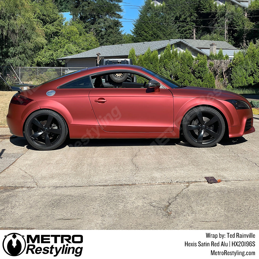 Aluminum Red Brushed Metallic Steel Car Wrap Vinyl Roll with Air Release  Adhesive Decals Wrapping