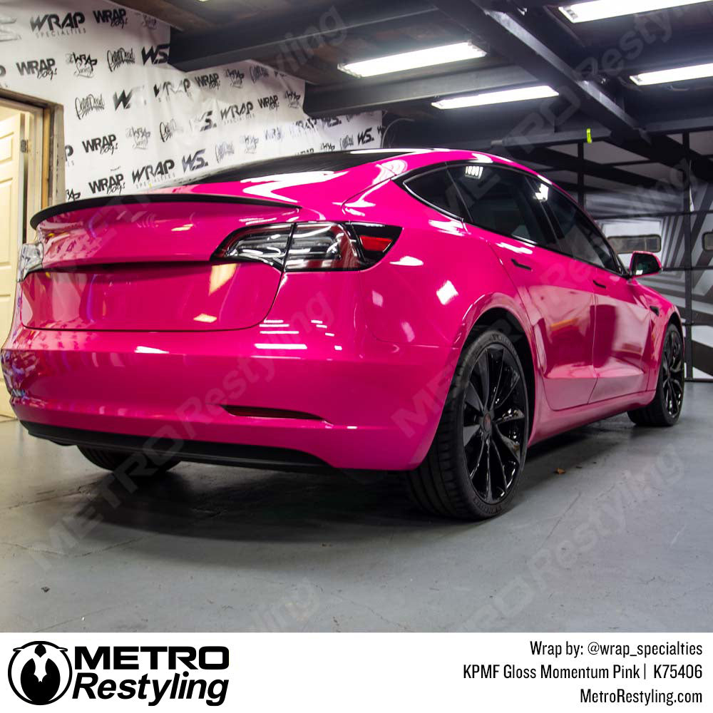Bright Pink Audi car vinyl wrap
