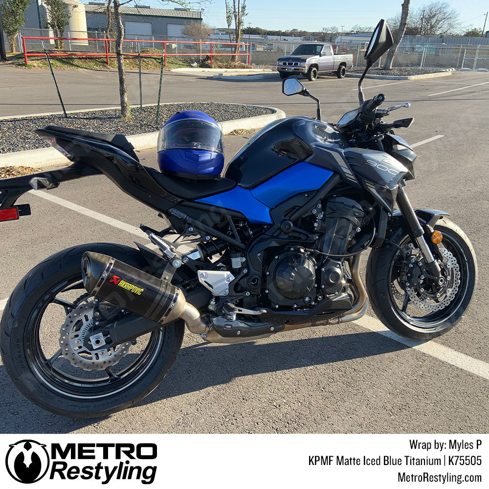 Motorcycle Blue Wrap