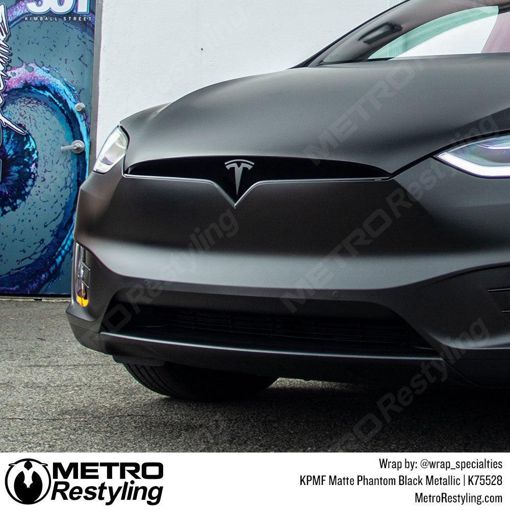 Matte Phantom Black Metallic Tesla Wrap