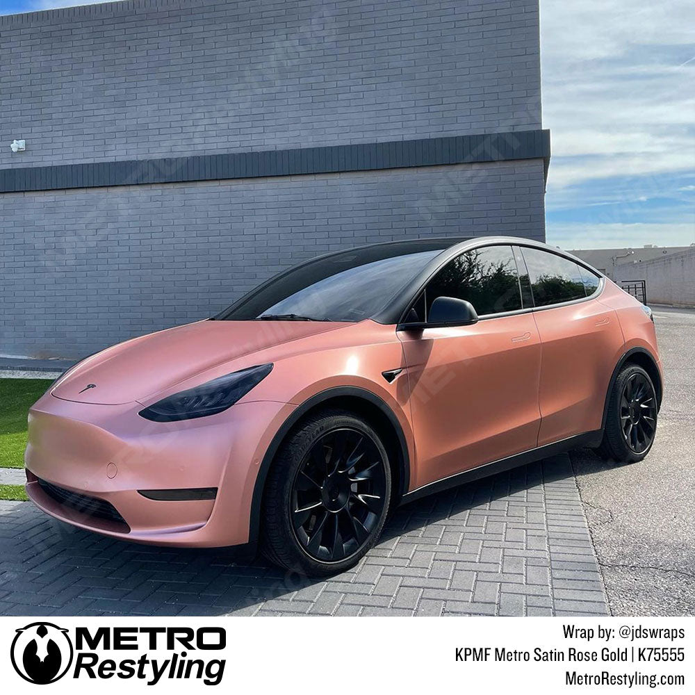 Rose Gold Car Wrap Film Lightning Metal Auto Vehicle Wrapping Sticker  60''x59ft